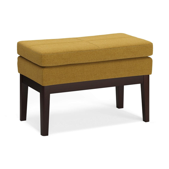 Carlson Small Ottoman Bench Modern Fabric Wood Frame for Entryway Living Room Image 1