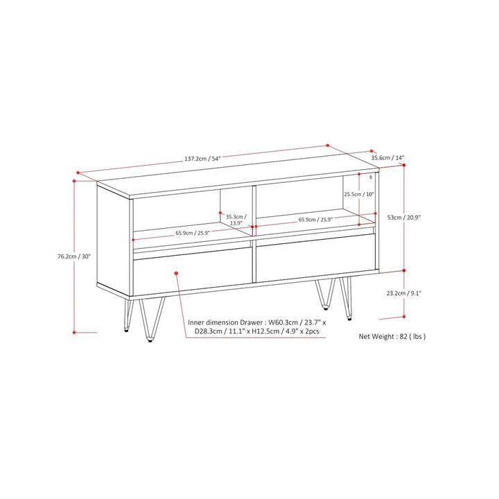 Chase Low Bookcase Acacia Solid Wood Storage Industrial Design Hairpin Legs Image 10