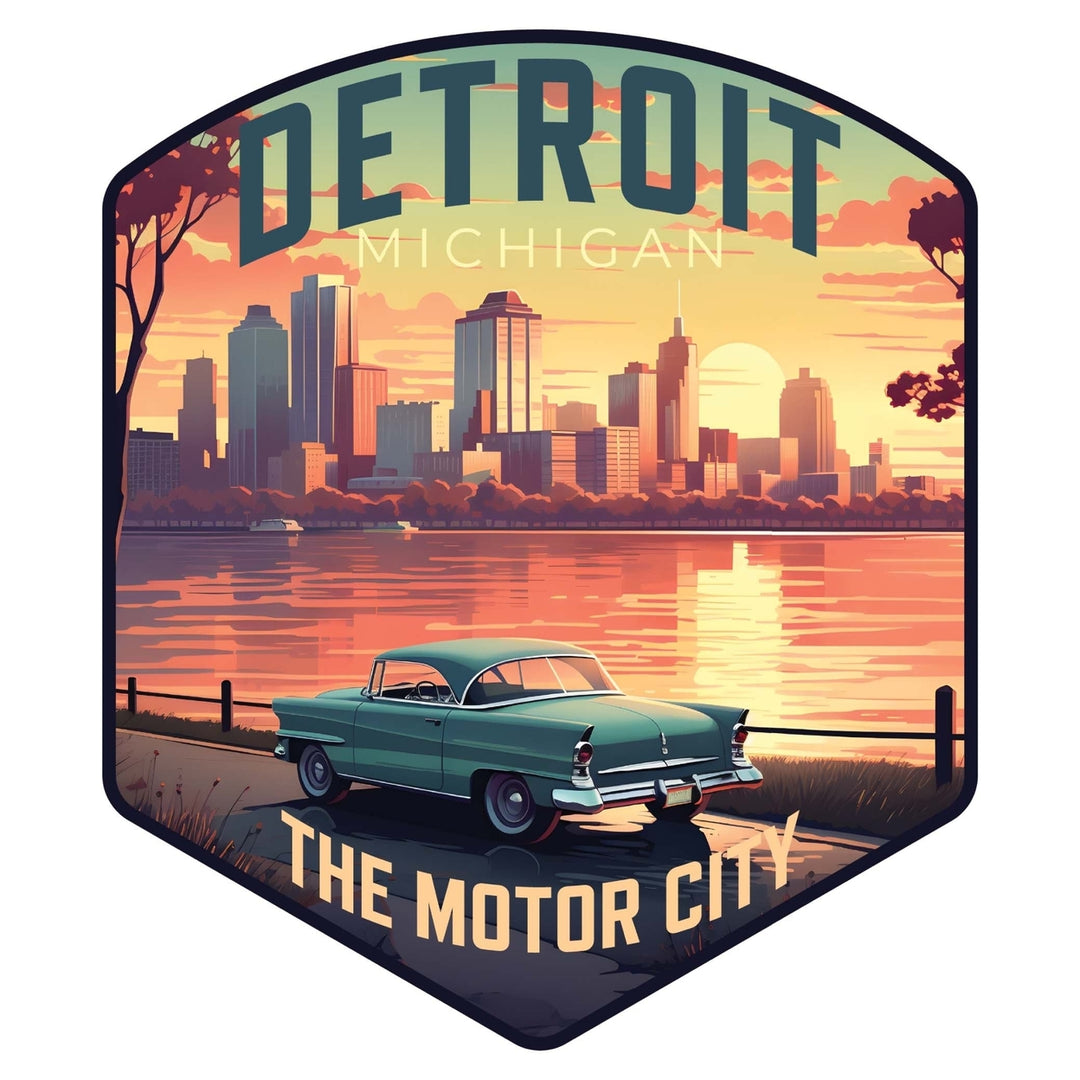 Detroit Michigan Design A Souvenir Vinyl Decal Sticker Image 1