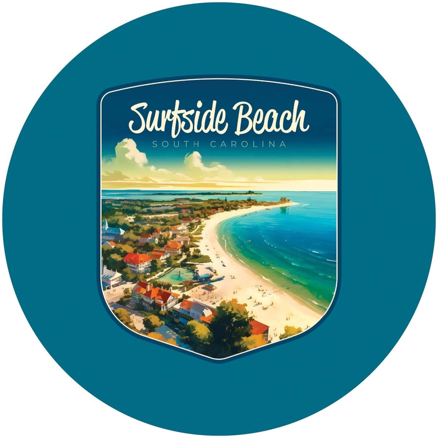 Surfside Beach South Carolina Design A Souvenir Round Vinyl Decal Sticker Image 1