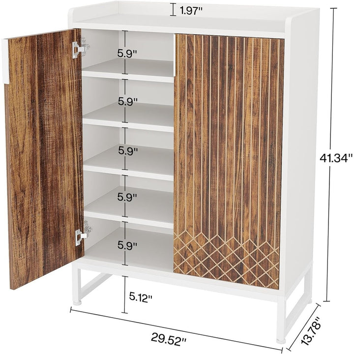 Tribesigns 5-Tier White Shoe Cabinet Organizer for 25 Pairs Modern Wood Design Image 12