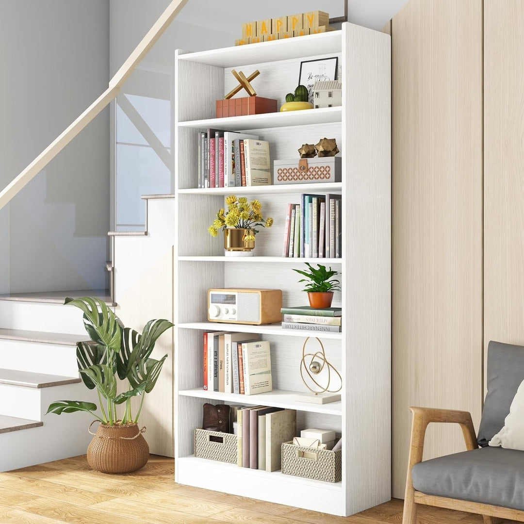 Tribesigns 78-Inch Tall White Bookcase 7-Tier Storage Bookshelves Modern Design Image 4