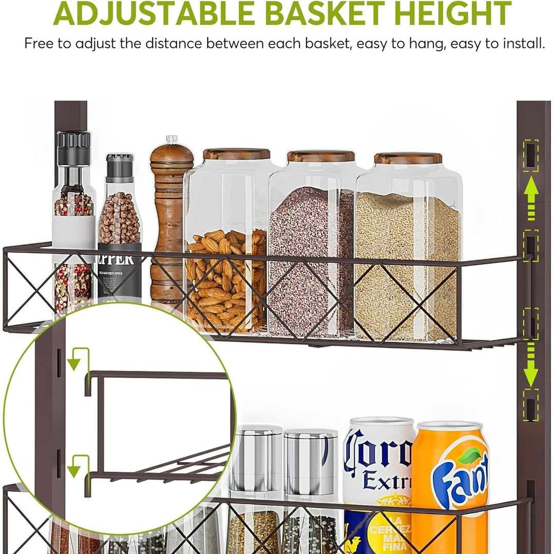 Tribesigns Easylife Pantry Door Organizer, Over the Door Pantry Organizer with 6 Height-Adjustable Baskets Image 4