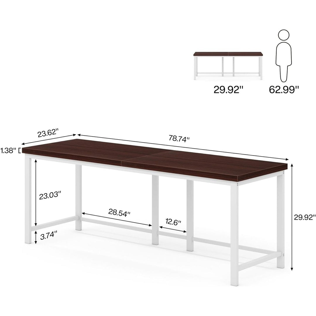 Tribesigns 78.7 Inch Double Computer Desk Extra Long Workstation for Two Users Image 12