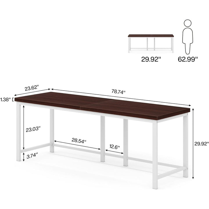 Tribesigns 78.7 Inch Double Computer Desk Extra Long Workstation for Two Users Image 12