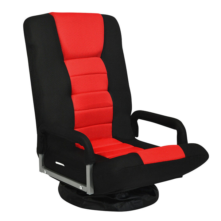 360-Degree Swivel Gaming Floor Chair with Foldable Adjustable Backrest Image 7