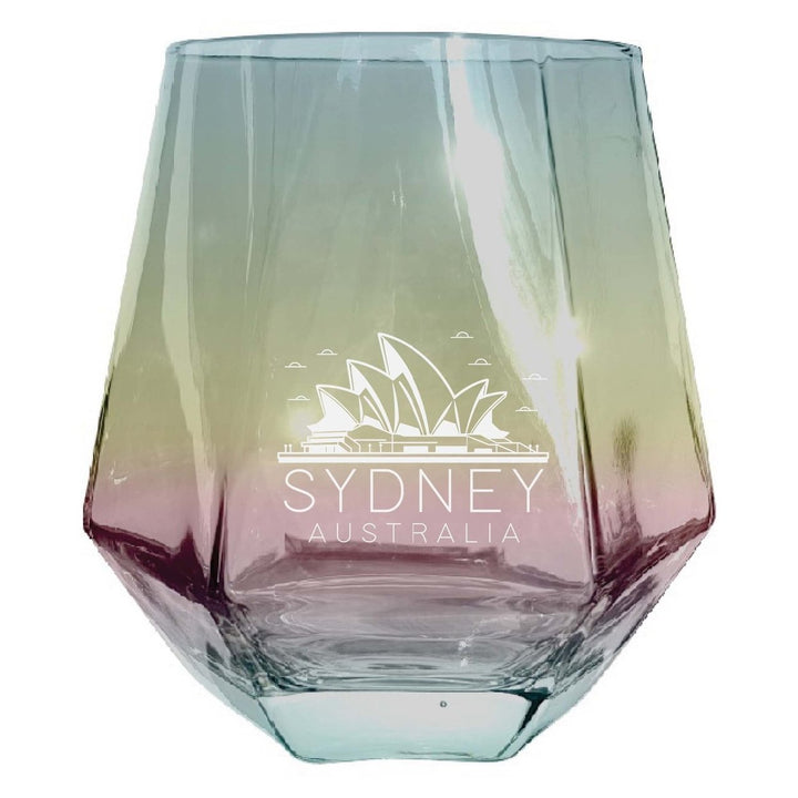 Sydney Australia Souvenir Stemless Diamond Wine Glass Engraved 15 oz Image 2