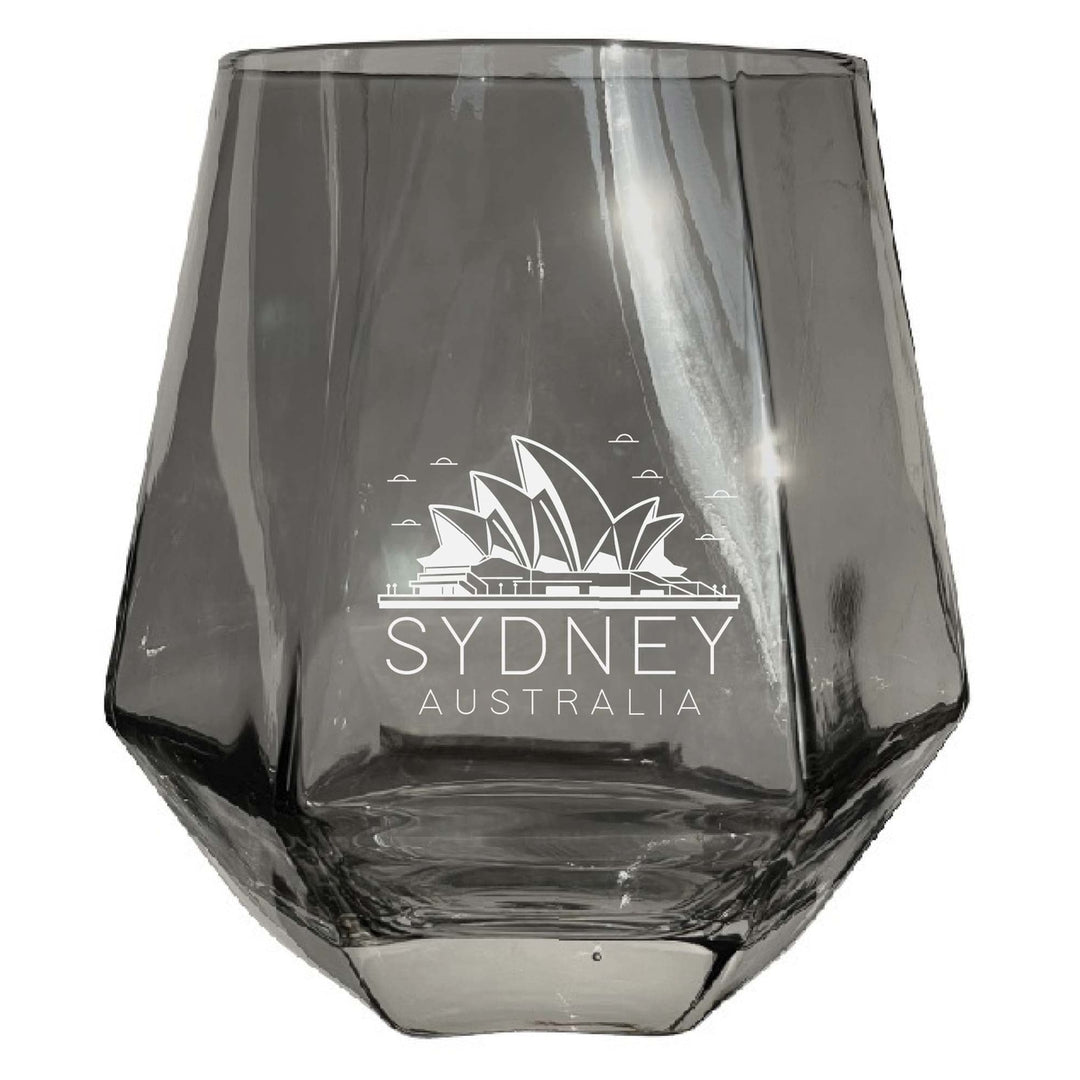 Sydney Australia Souvenir Stemless Diamond Wine Glass Engraved 15 oz Image 3