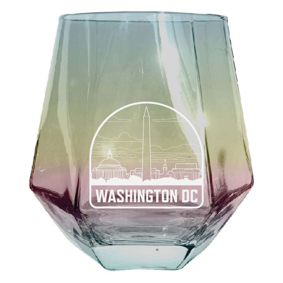 Washington DC Souvenir Stemless Diamond Wine Glass Engraved 15 oz Image 3