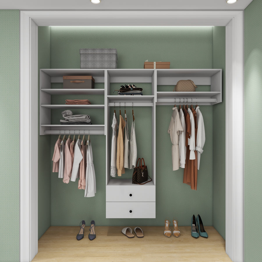 Livelylodge Modular Closet Storage System: Versatile Freestanding and Wall-Mounted Cabinet with 3 Hanging Rods and 2 Image 1