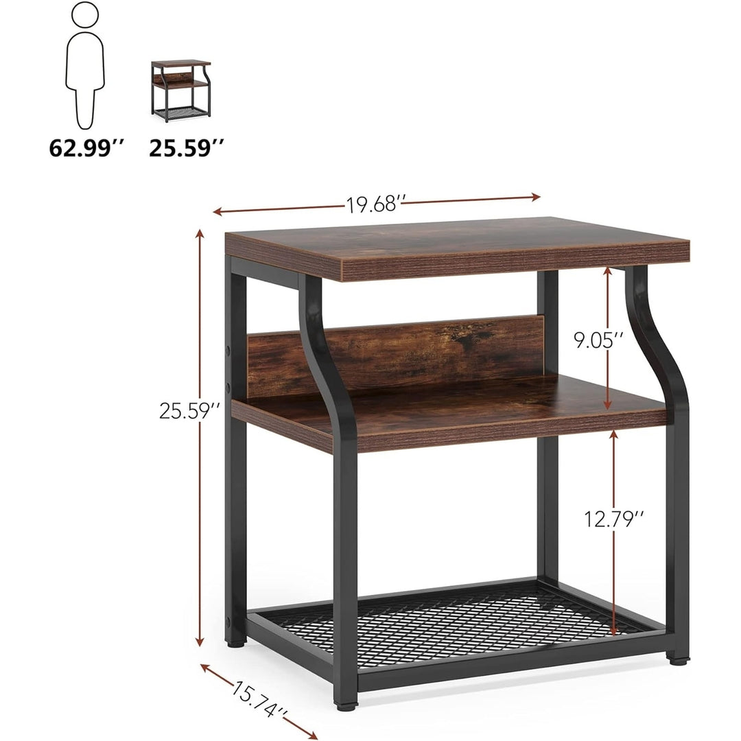 Tribesigns 3-Shelf Printer Stand with Storage Desk Organizer Under Desk Cart Image 6