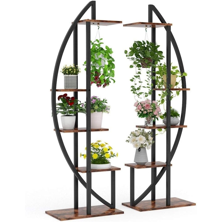 Tribesigns 5-Tier Plant Stand Pack of 2 Multi-Purpose Curved Display Shelf Image 5