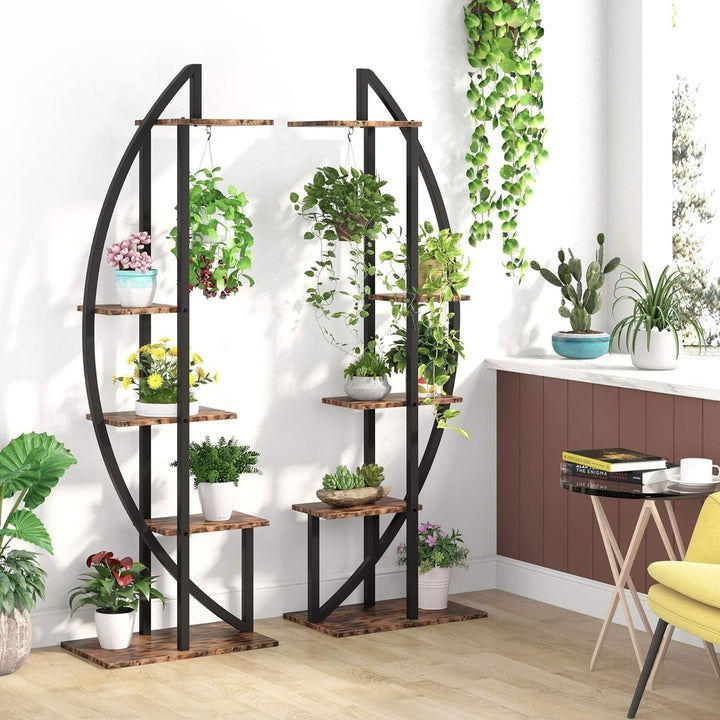 Tribesigns 5-Tier Plant Stand Pack of 2 Multi-Purpose Curved Display Shelf Image 2