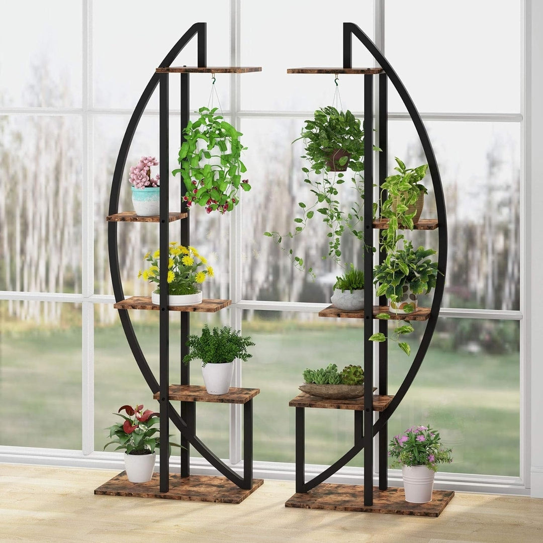 Tribesigns 5-Tier Plant Stand Pack of 2 Multi-Purpose Curved Display Shelf Image 3