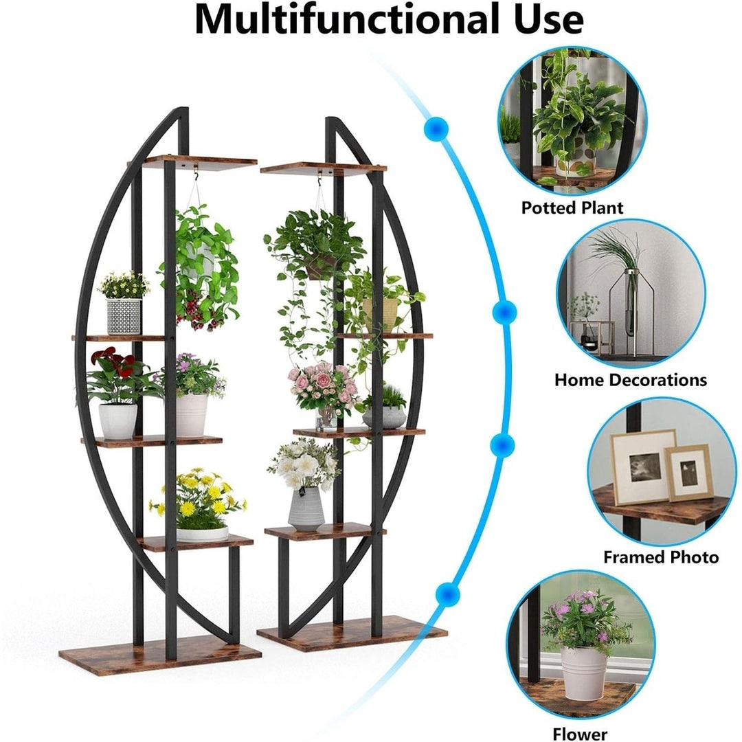 Tribesigns 5-Tier Plant Stand Pack of 2 Multi-Purpose Curved Display Shelf Image 4