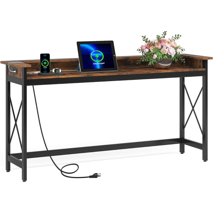 Tribesigns 70.9" Sofa Table with USB Ports and Outlets Behind Couch Console Table Image 5