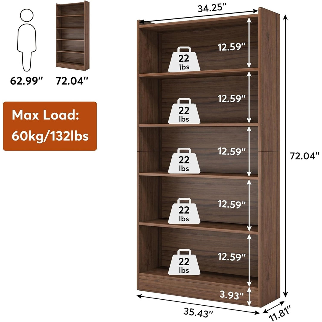 Tribesigns Tall Bookcase 6-Tier White Modern Library Bookshelf 72 Waterproof Image 2