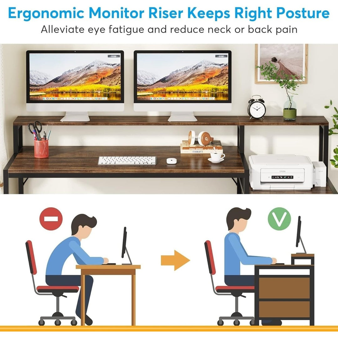 Tribesigns 63 Inch Office Desk with File Drawer Cabinet Ergonomic Computer Table Image 4