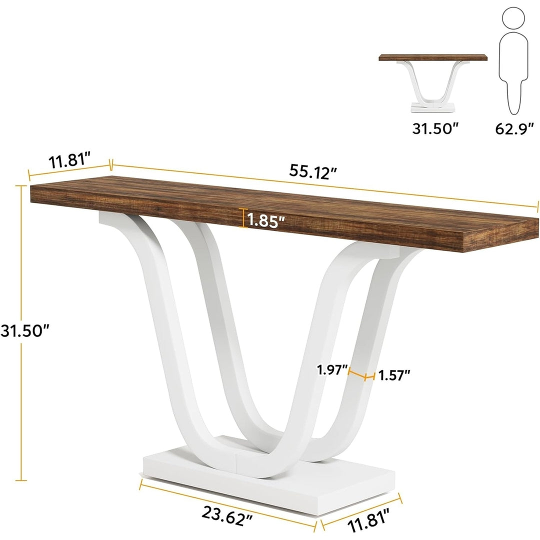 Tribesigns Farmhouse Console Table, 55 Inch Wood Sofa Table Entryway Table, Industrial Rustic Narrow Hallway Tables Image 2