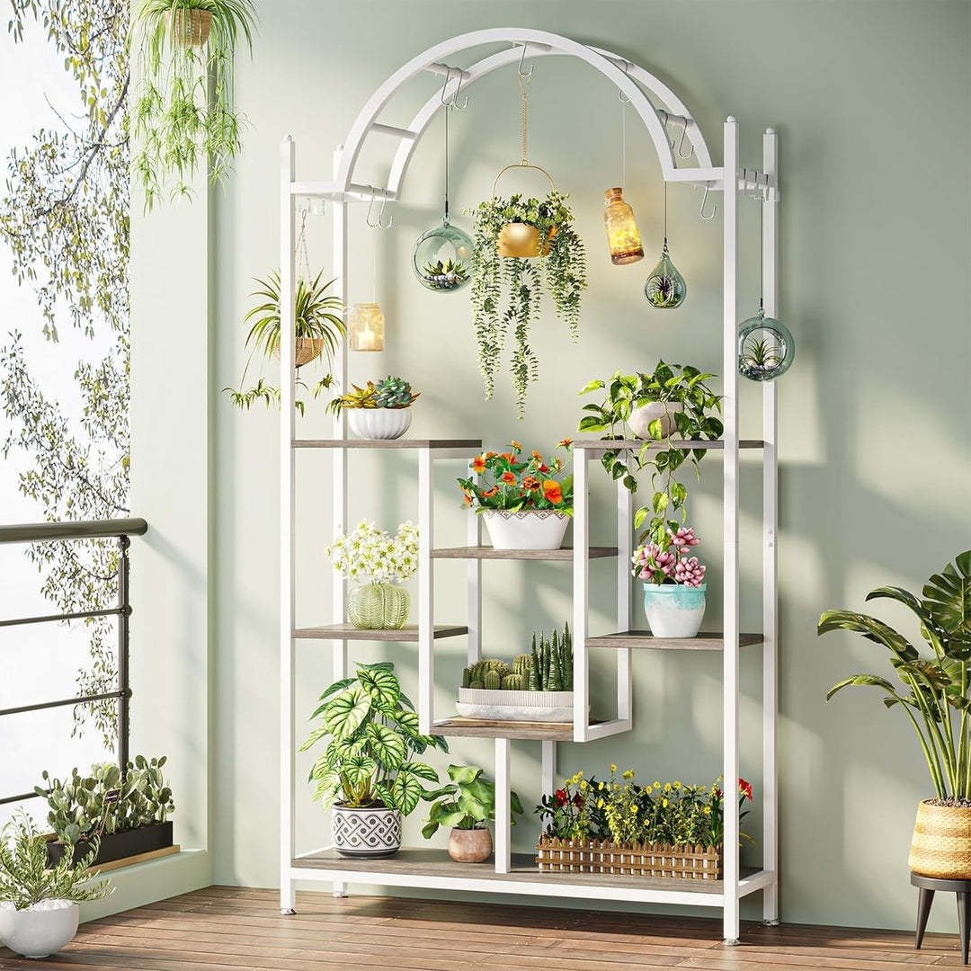 Tribesigns 5-Tier Plant Stand Arched Metal Flower Shelf Indoor Display Rack Image 1