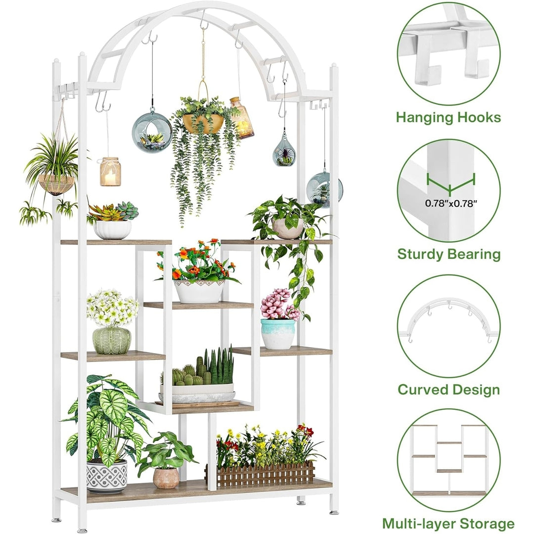 Tribesigns 5-Tier Plant Stand Arched Metal Flower Shelf Indoor Display Rack Image 5