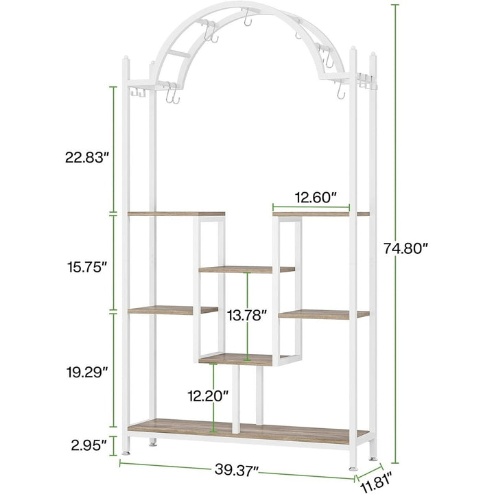 Tribesigns 5-Tier Plant Stand Arched Metal Flower Shelf Indoor Display Rack Image 6