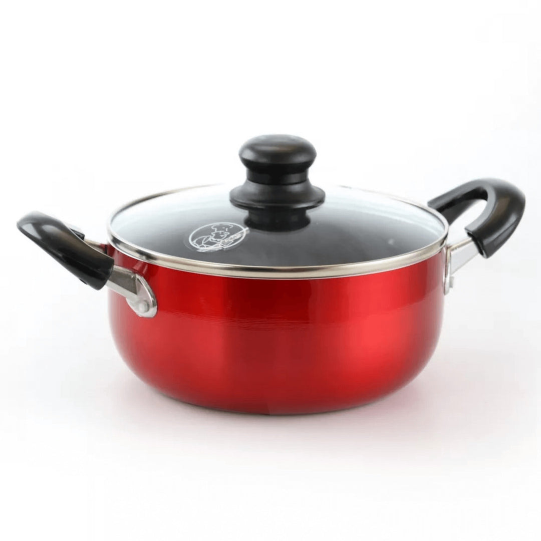 Better Chef 10 Quart Red Aluminum Dutch Oven with Glass Lid Model D1002R Image 1