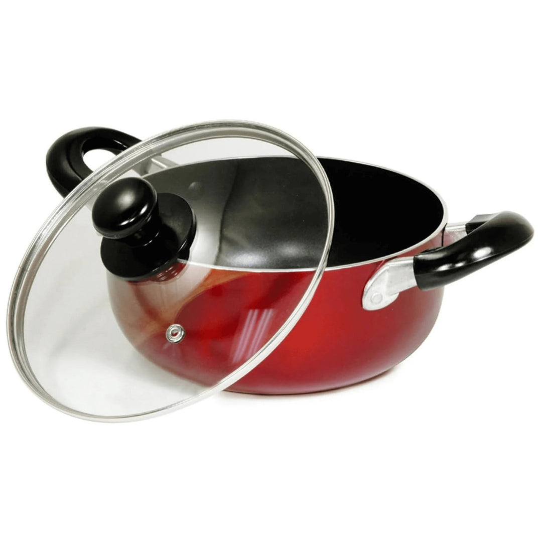 Better Chef 3Qt Red Aluminum Dutch Oven with Glass Lid Model D302R Non-Stick Image 2