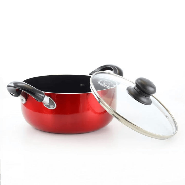 Better Chef 3Qt Red Aluminum Dutch Oven with Glass Lid Model D302R Non-Stick Image 3