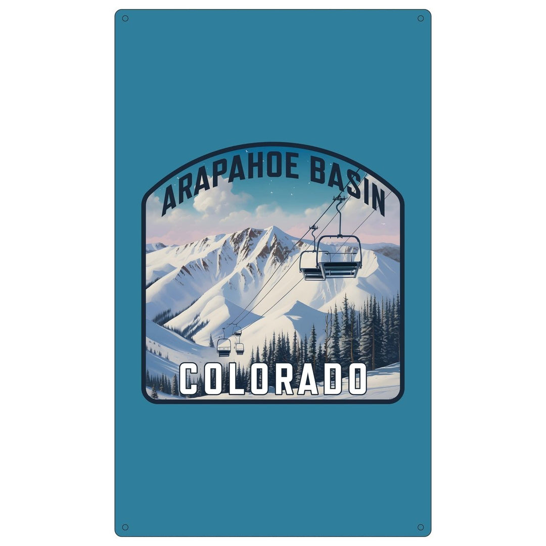 Arapahoe Basin Design B Souvenir Metal Sign 9 x 15 Image 1