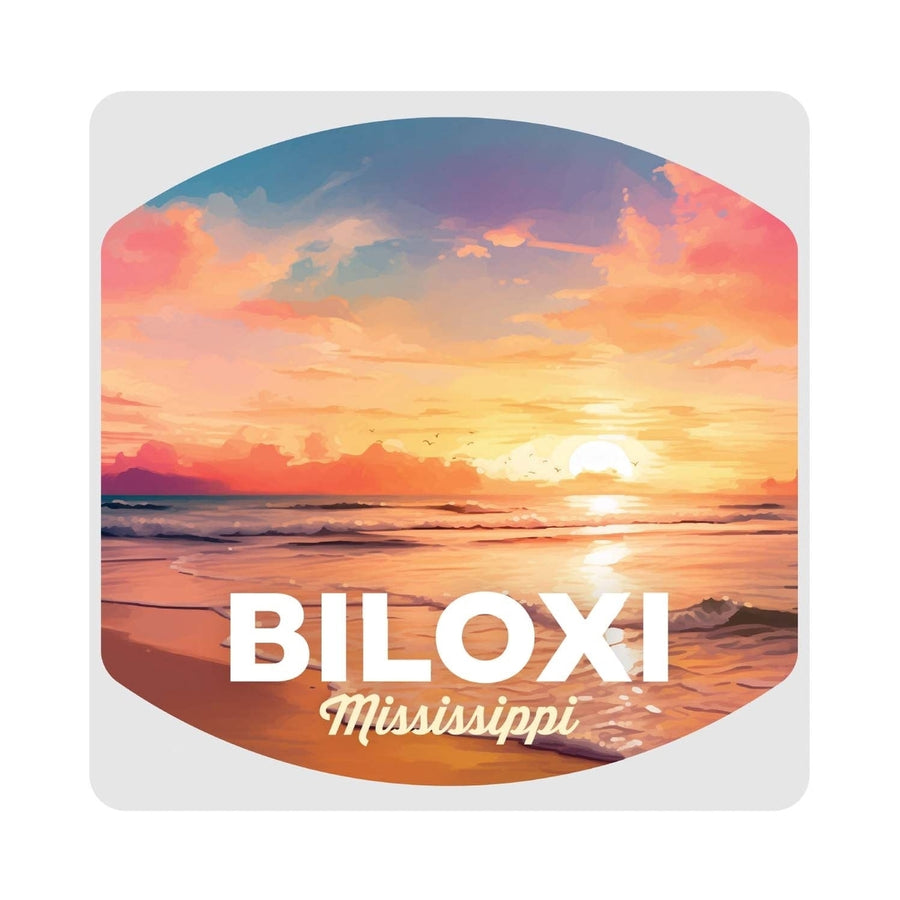 Biloxi Mississippi Design B Souvenir 4x4-Inch Coaster Acrylic 4 Pack Image 1