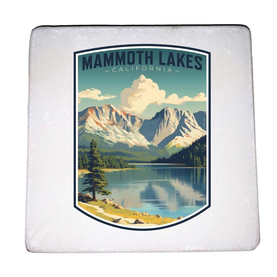 Mammoth Lakes California Design C Souvenir 4x4-Inch Coaster Marble 4 Pack Image 1