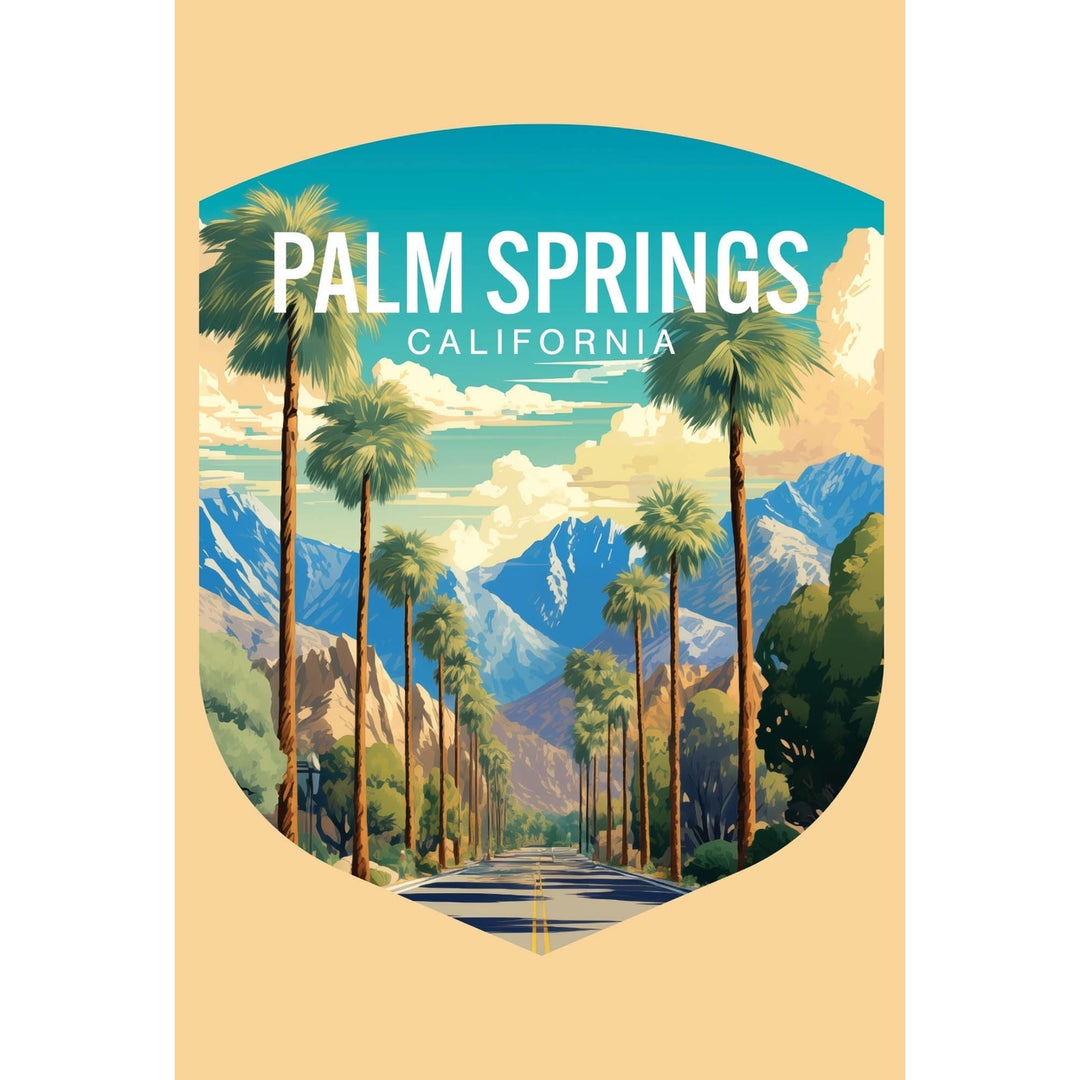 Palm Springs California Design A Souvenir Wood sign with frame 5x7 Image 1