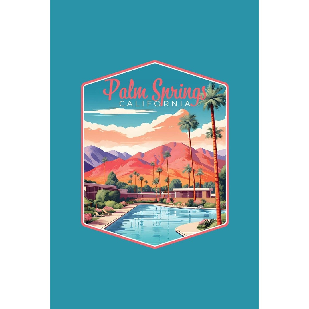 Palm Springs California Design B Souvenir Wood sign with frame 5x7 Image 1