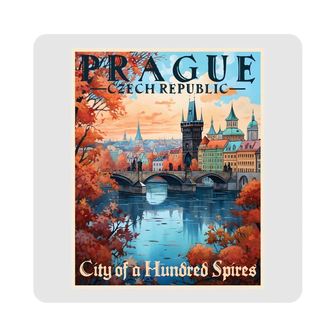 Prague Czech Republic Design A Souvenir 4x4-Inch Coaster Acrylic 4 Pack Image 1