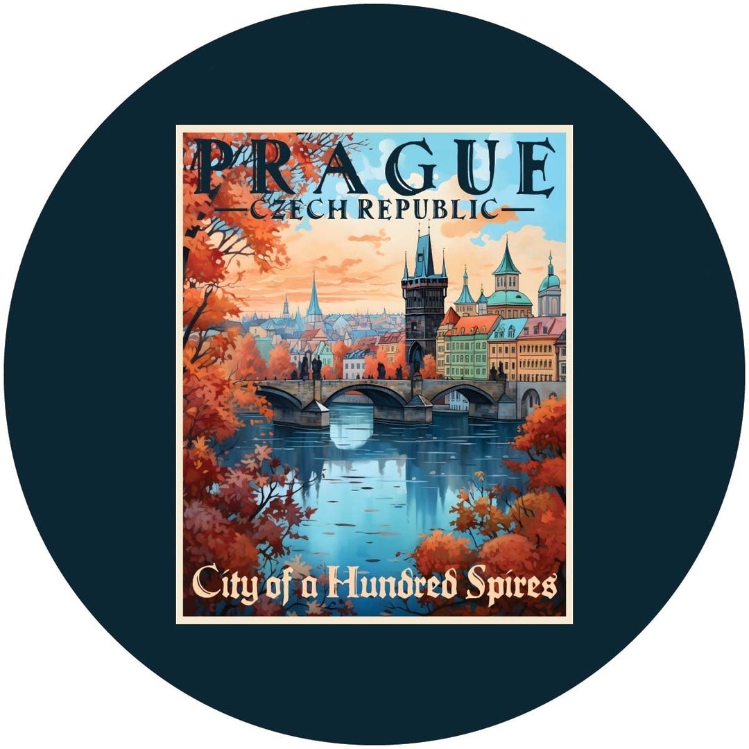 Prague Czech Republic Design A Souvenir Coaster Paper 4 Pack Image 1