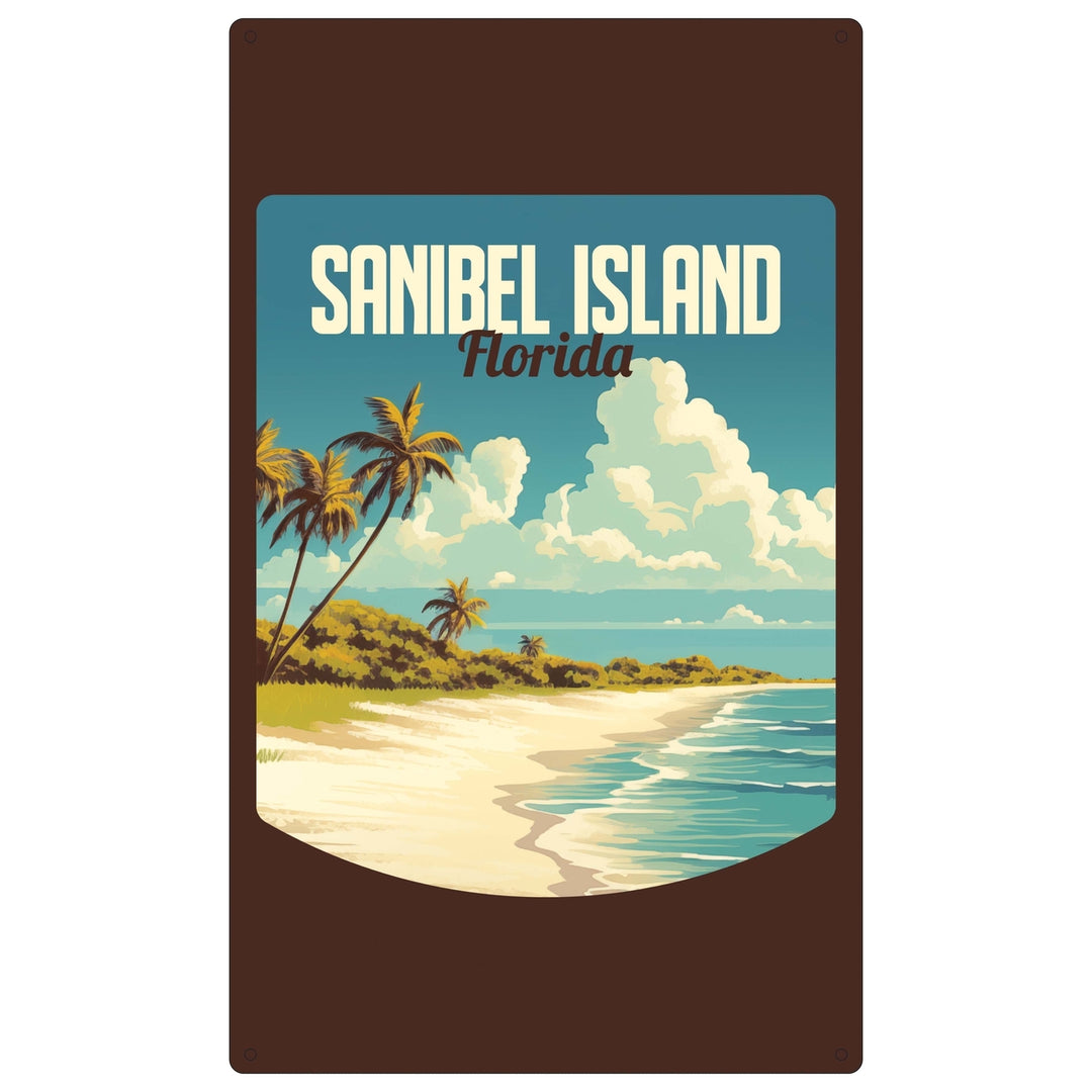 Sanibel Island Design A Souvenir Metal Sign 9 x 15 Image 1