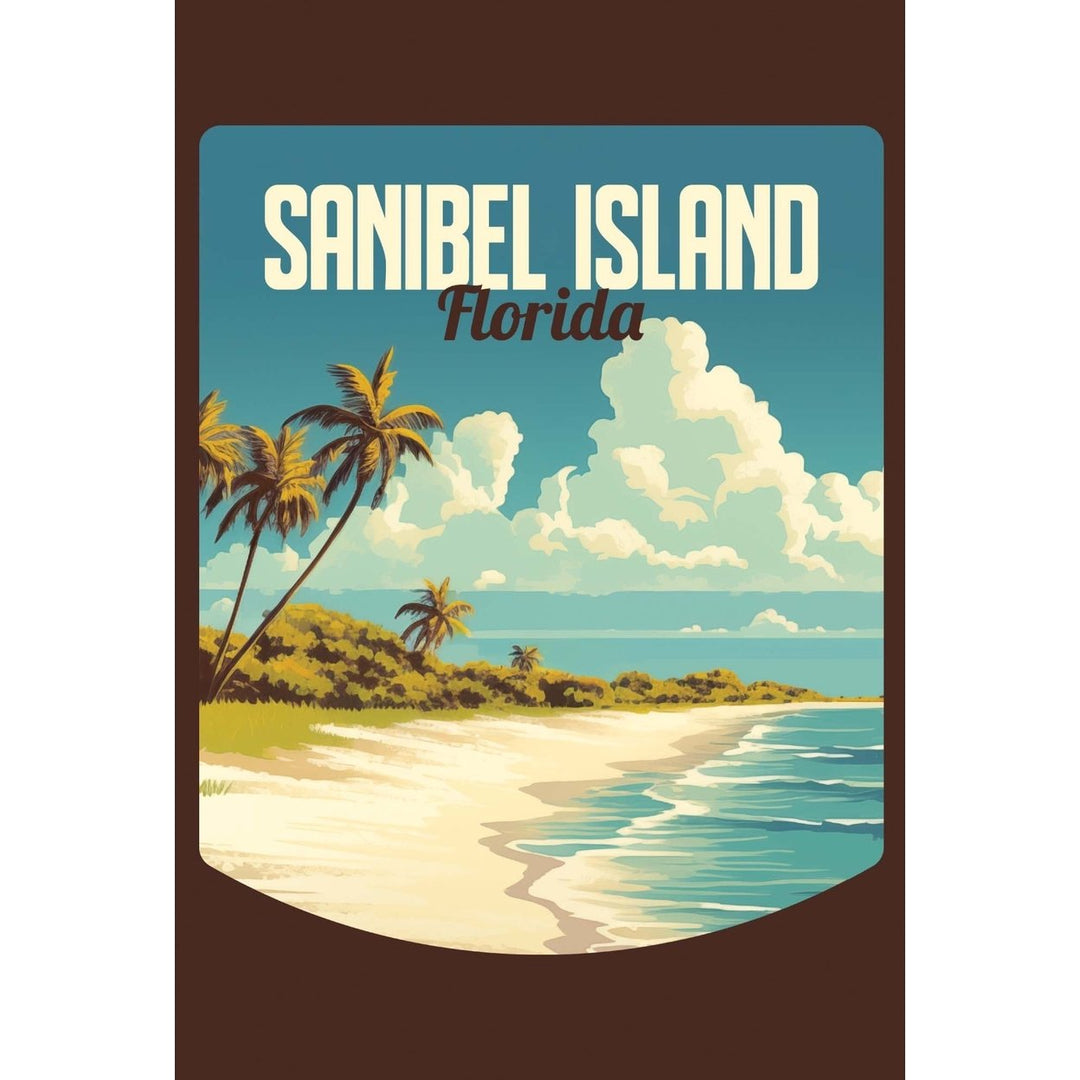 Sanibel Island Design A Souvenir Wood sign with frame 5x7 Image 1