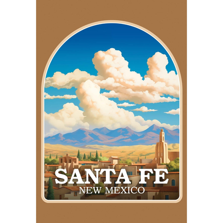 Santa Fe Mexico Design A Souvenir Wood sign with frame 5x7 Image 1