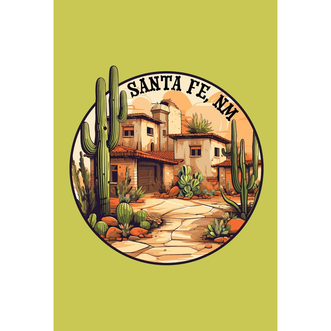 Santa Fe Mexico Design D Souvenir Wood sign with frame 5x7 Image 1