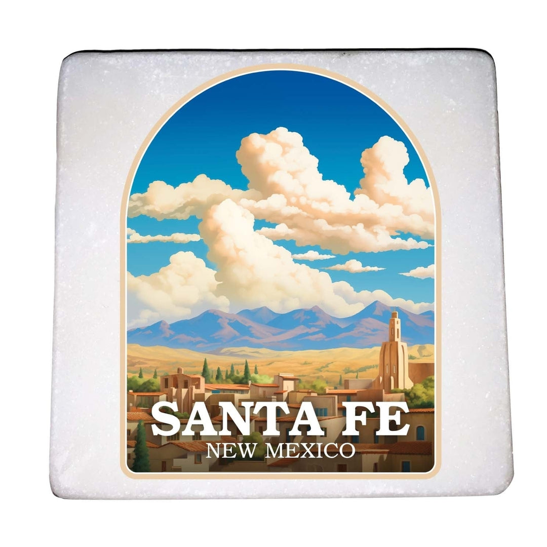 Santa Fe Mexico Design A Souvenir 4x4-Inch Coaster Marble 4 Pack Image 1