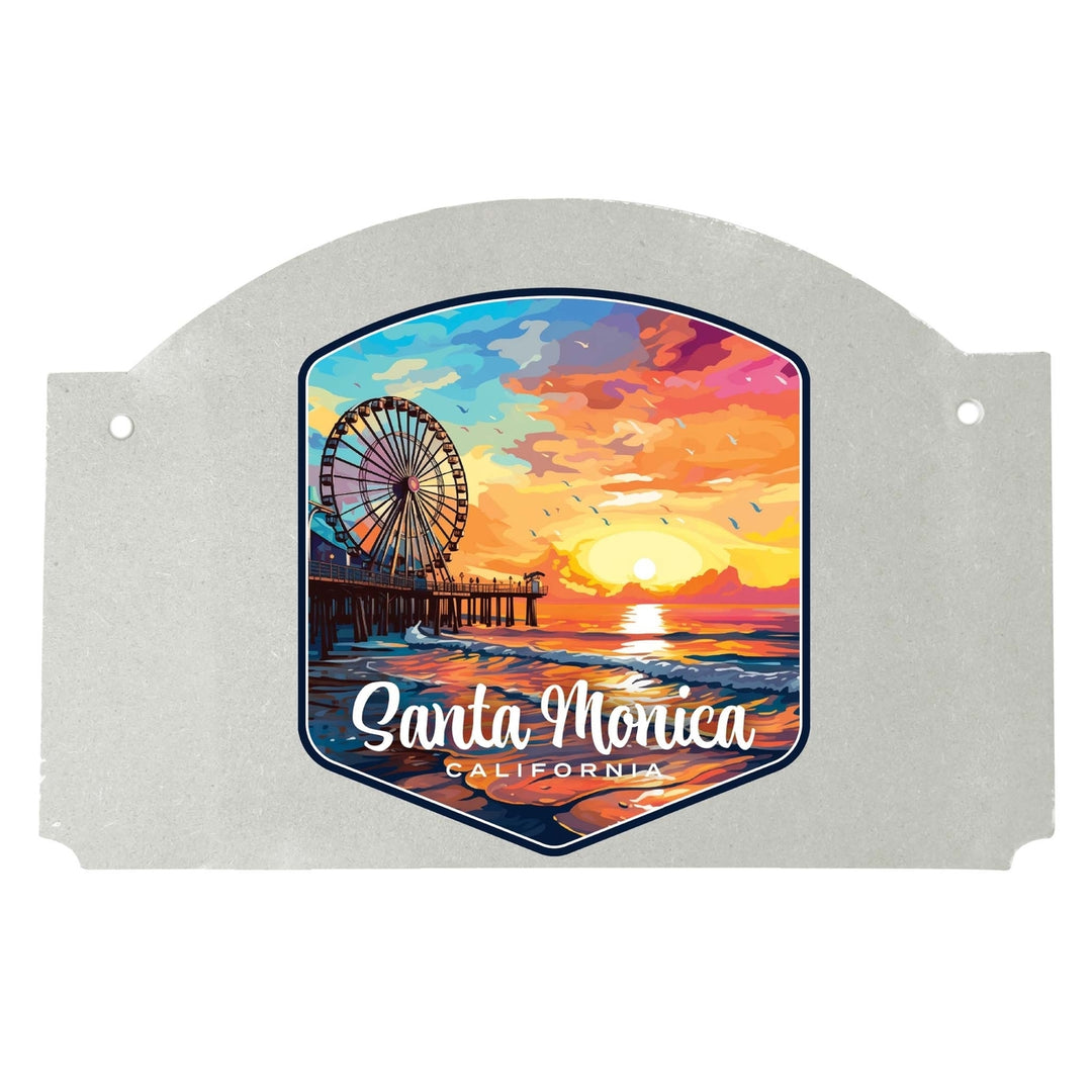 Santa Monica California Design A Souvenir Wood sign flat with string Image 1