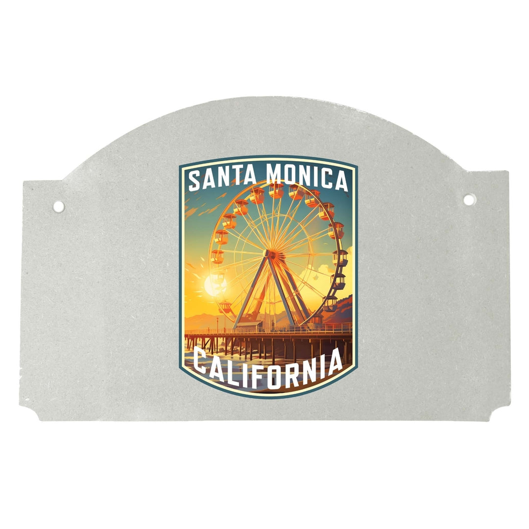 Santa Monica California Design C Souvenir Wood sign flat with string Image 1