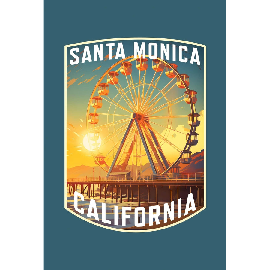 Santa Monica California Design C Souvenir Wood sign with frame 5x7 Image 1