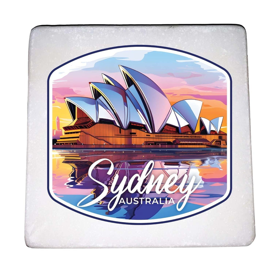 Sydney Australia Design A Souvenir 4x4-Inch Coaster Marble 4 Pack Image 1