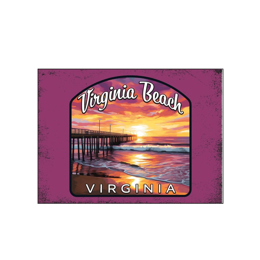 Virginia Beach Viginia Design A Souvenir Wood sign with frame 5x7 Image 1