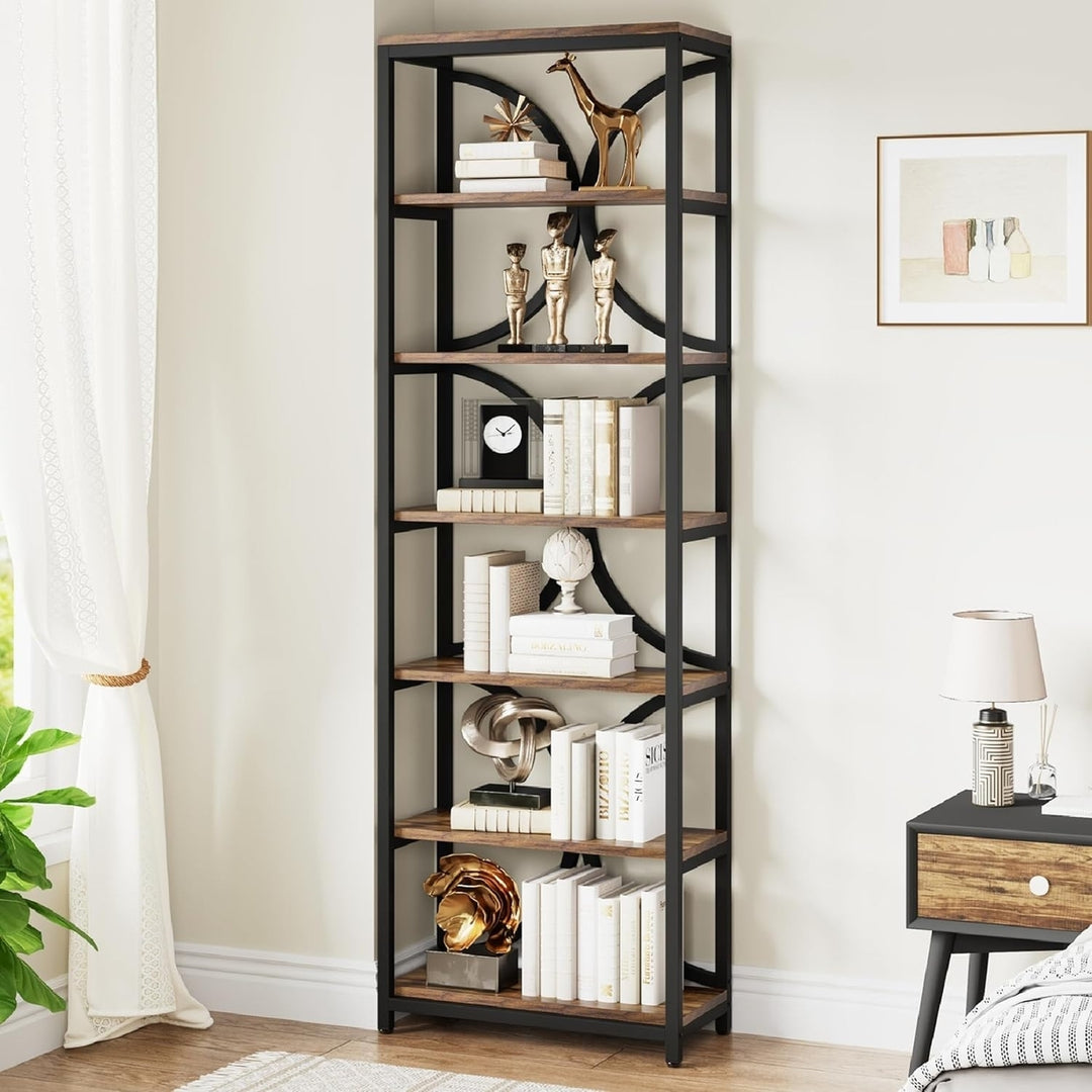 Tribesigns Bookshelf 6-Tier Bookcase, Industrial Tall Book Shelf with Storage Shelves, 78.74" H Narrow Display Rack Image 1