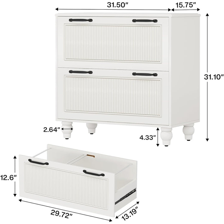 Tribesigns 2-Drawer File Cabinet White Wood Lateral Filing Cabinet Letter Legal Image 8