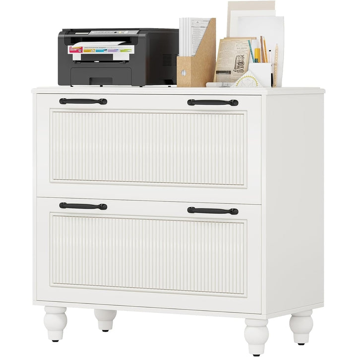 Tribesigns 2-Drawer File Cabinet White Wood Lateral Filing Cabinet Letter Legal Image 12