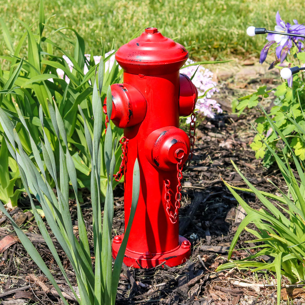 Sunnydaze Fire Hydrant Metal Outdoor Statue - 14 in Image 2